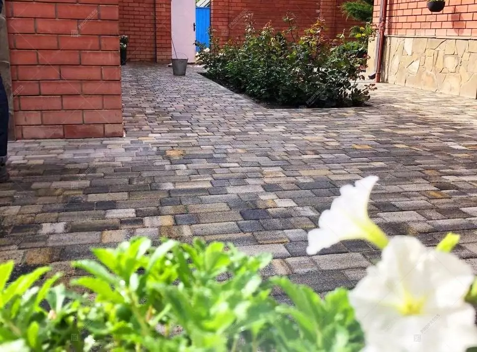Тротуарная плитка Старый город №23 "Жёлтый агат", фактура гладкий, гранитная, мрамор, высота 40 мм, 60 мм-7