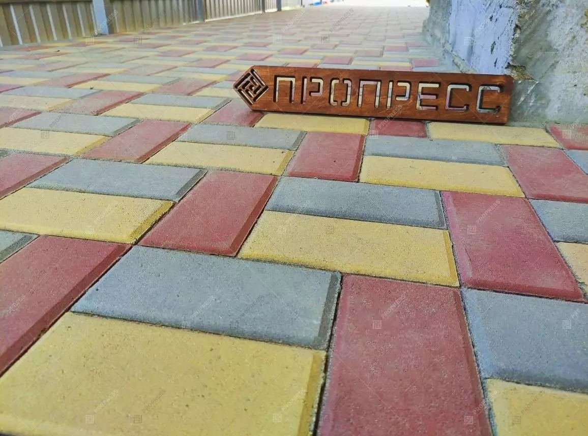 Тротуарная плитка Кирпичик Красный, фактура гладкий, гранитная, мрамор, высота 40 мм, 60 мм, 80 мм-5