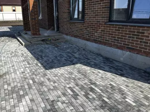 Тротуарная плитка Паркетик 180х60 №15 "Антрацит", фактура гладкий, гранитная, мрамор, высота 40 мм-15